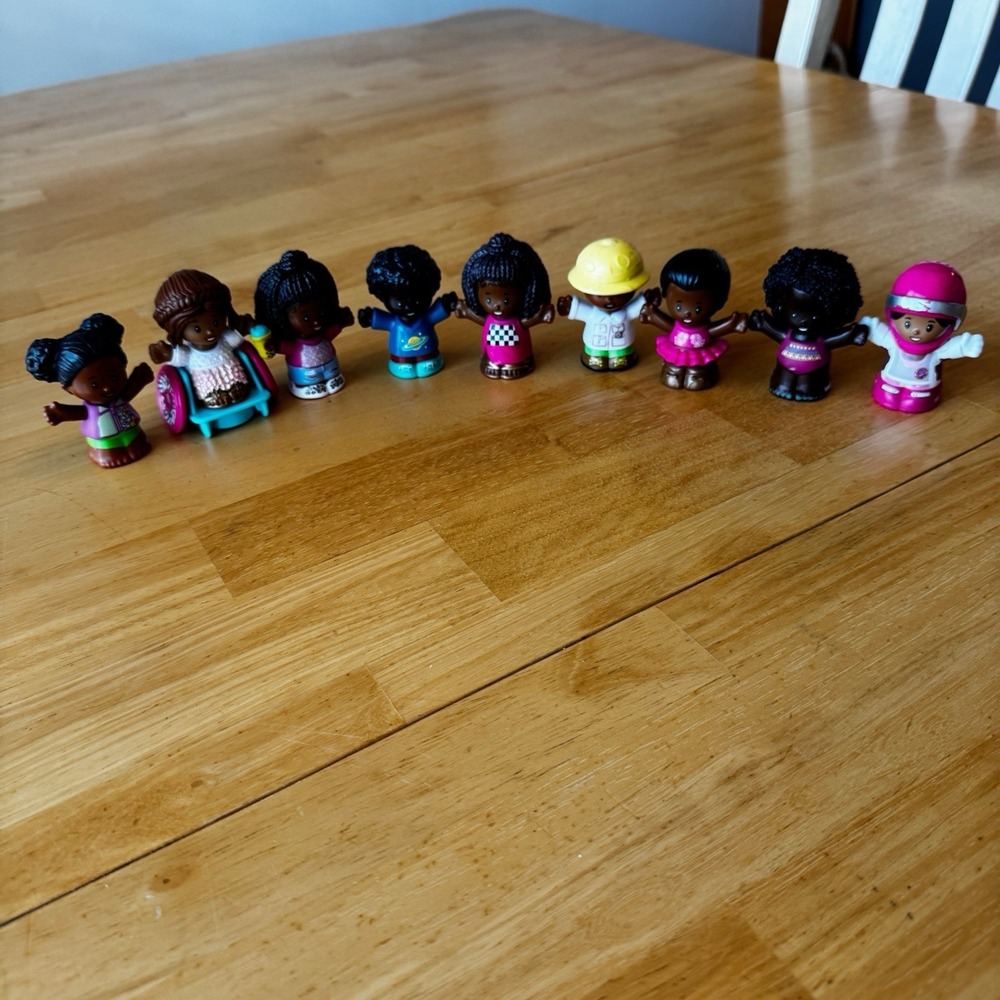 Lot Of 9 African American Fisher Price Little People Boys Girls Career